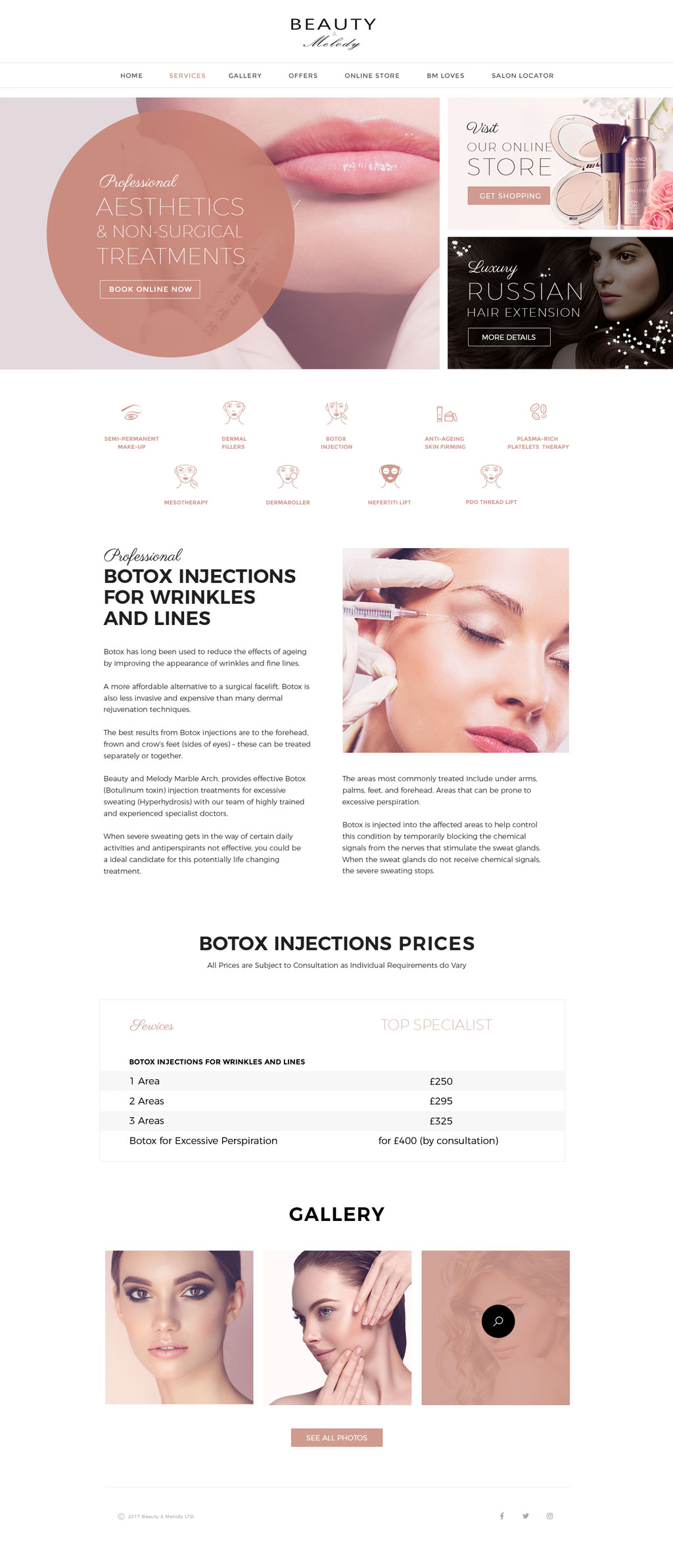 Beauty & Melody: Salon Website Design design screen